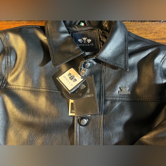 TWO DAYS SALE 👔👔👔 $89 Emporio & Co leather jacket. Brand New. Very elegant. - Picture 3 of 13